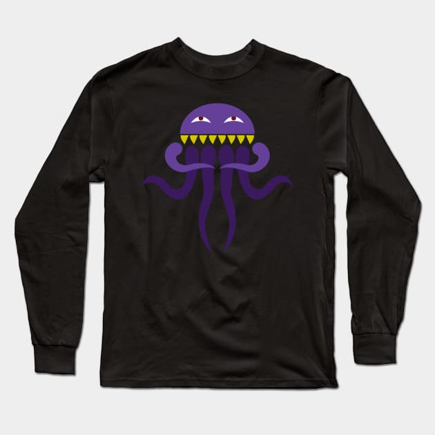 Ultros Purple Octopus Vector Art Long Sleeve T-Shirt by inotyler